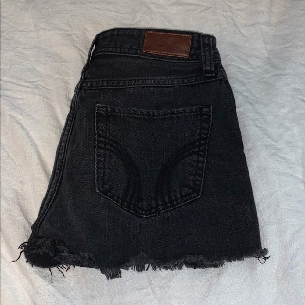 Distressed Black Jean Shorts